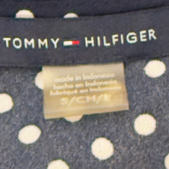 Tommy Hilfiger Navy and White Polka Dot Blouse - Picture 4 of 4